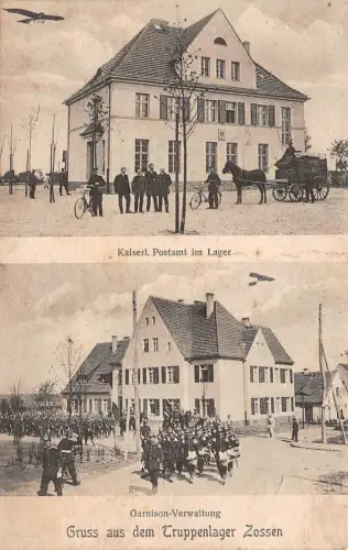 Zossen Garnison Verwaltung, Postamt im Lager Postkarte 1918
