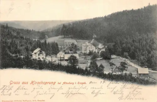 Gruß aus Hirschsprung bei Altenberg Erzgebirge Sachsen Postkarte AK 1901
