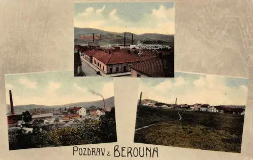 Pozdrav z Berouna Postkarte AK