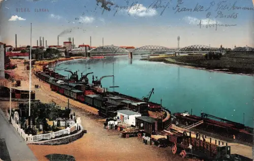 Riesa Elbkai Elbe Feldpostkarte 1915