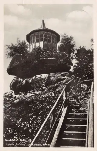 Waldstein i. Fichtelgeb. Letzter Aufstieg zur Schüssel 890 m Postkarte AK