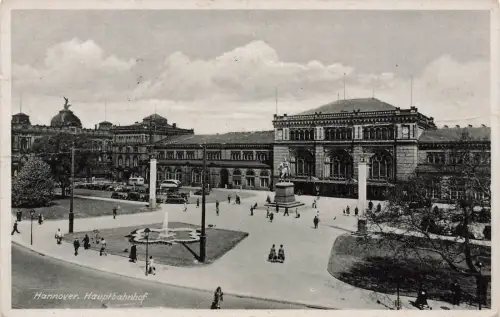 Hauptbahnhof in Hannover Niedersachsen Postkarte AK 1940