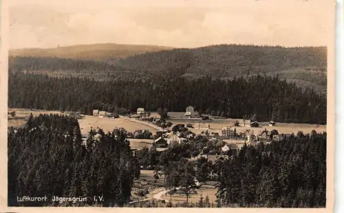Totalansicht Jägersgrün Vogtland Sachsen Postkarte AK 1940