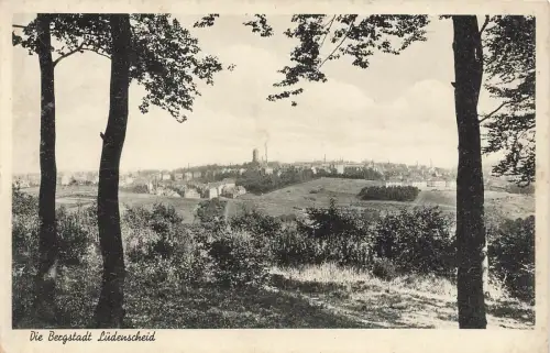 Stadtansicht auf die Bergstadt Lüdenscheid Nordrhein-Westfalen Postkarte AK 1940