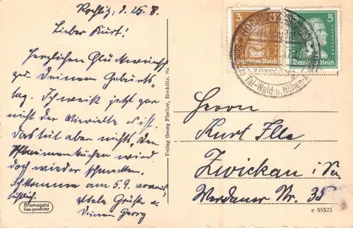 Rochlitz i. Sa. Aussichtsturm auf dem Rochlitzer Berge Postkarte AK 1927