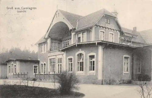 Gruß von Carolagrün Südfront Sachsen Postkarte AK 1912