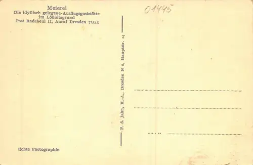 Meierei Die idyllisch gelegene Ausflugsgaststätte im Lößnitzgrund AK
