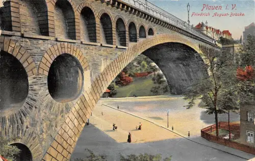 Plauen i. V. Friedrich August-Brücke AK 1943