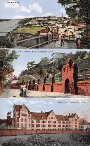 Graudenz Schlossbergterrassen Pionierkaserne Feldpostkarte AK 1916
