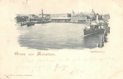 Gruss aus Konstanz Landungssteg Baden-Württemberg Postkarte AK 1897