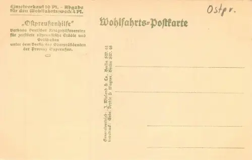Zerschossene Ortschaft bei Ortelsburg (Ostpreussen) Postkarte AK