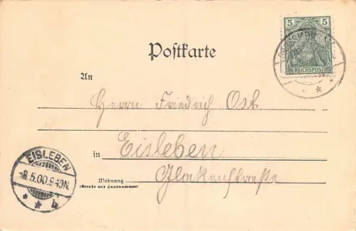 Burgwenden / Kölleda Gasthof Bindernagel, Oberförsterei Litho Postkarte 1900