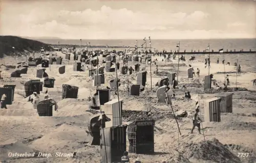 Ostseebad Deep (Mrzeżyno) Strand Postkarte
