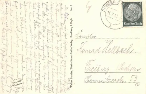 Sudetengau Petzer im Riesengebirge m. Blick n. d. Stufenseite Postkarte AK 1940