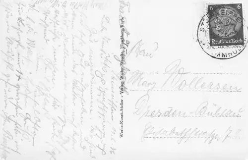 Krummhübel i. Riesengeb. m. Blick n. d. Schneekoppe AK 1936