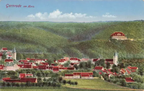 Blick auf Gernrode am Harz Sachsen-Anhalt Postkarte AK 1916