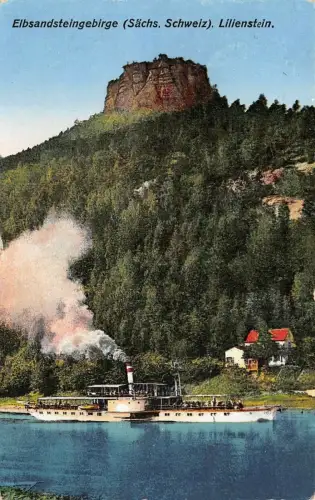 Lilienstein Elbsandsteingebirge Sächsische Schweiz Sachsen Postkarte AK 1942
