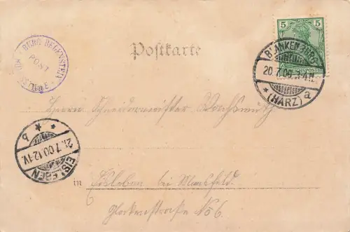 Burgruine Regenstein am Harz Blankenburg Sachsen-Anhalt Postkarte AK 1900