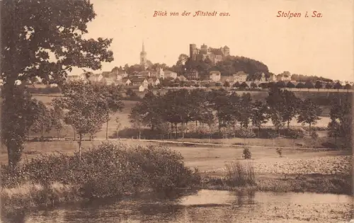 Stolpen i. Sa. Blick von der Altstadt aus Postkarte AK 1916