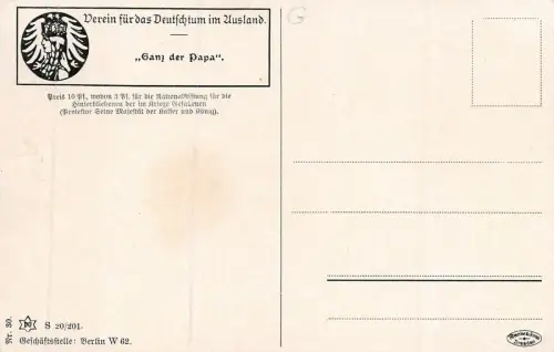 Vater und Sohn ,,Ganz der Papa,, Patriotika Postkarte