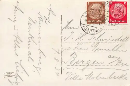 Mondscheinabend Tannenberg Denkmal Ostpreußen Postkarte AK 1934