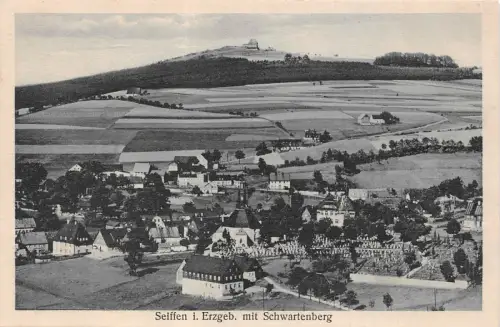 Stadtansicht Seiffen mit Schwartenberg Erzgebirge Sachsen Postkarte