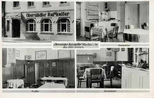 Obststädter Ratskeller Innenansicht Glauchau Sachsen Postkarte