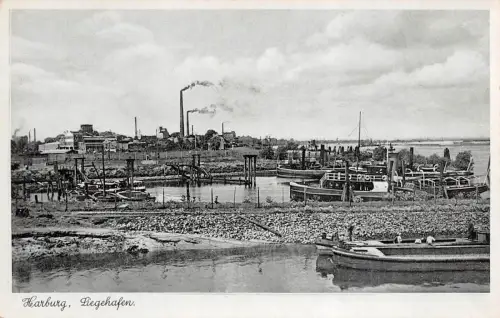 Harburg Liegehafen Hamburg Postkarte AK