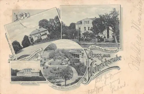 Gruss aus Heinrichsruhe Gothisches Haus Villa Lug ins Land Postkarte AK 1900