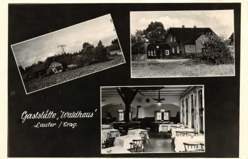 Gaststätte Waldhaus in Lauter im Erzgebirge Sachsen Postkarte AK
