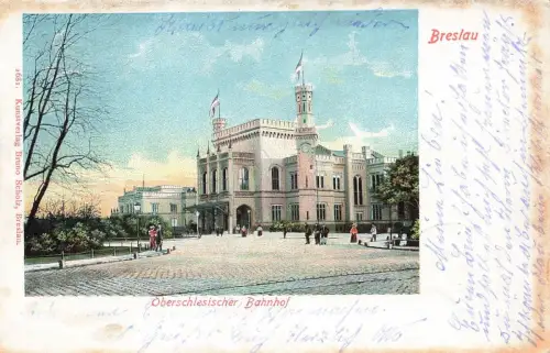 Oberschlesischer Bahnhof in Breslau Schlesien Postkarte AK 1904