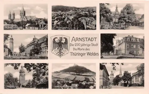 Die Pforte des Thüringer Waldes Schloss, Rathaus Arnstadt Thüringen Postkarte