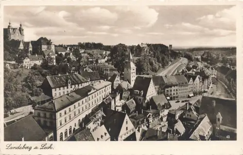 Stadtansicht von Landsberg am Lech Bayern Postkarte AK 1941
