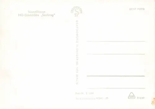 HO-Gaststätte Seekrug am Wandlitzsee Brandenburg Postkarte AK