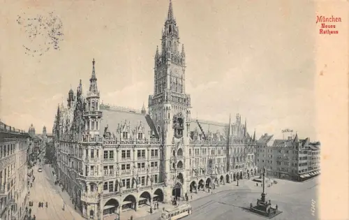 München Neues Rathaus Postkarte 1909