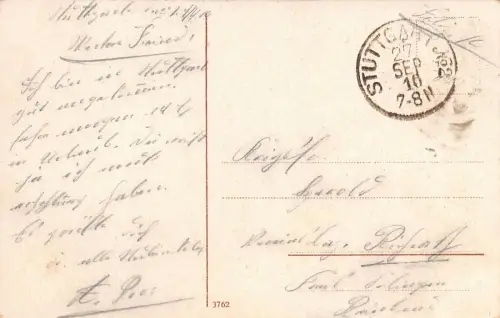 Stuttgart Schloßplatz mit Herzog Christophdenkmal Feldpost AK 1916