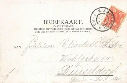 Amsterdam Damrak met Beurs Postkarte AK 1903
