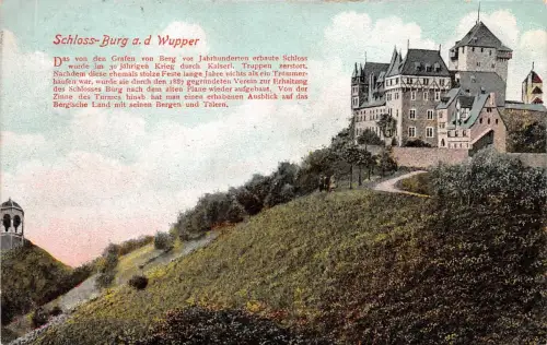 Schloss Burg a. d. Wupper Postkarte AK