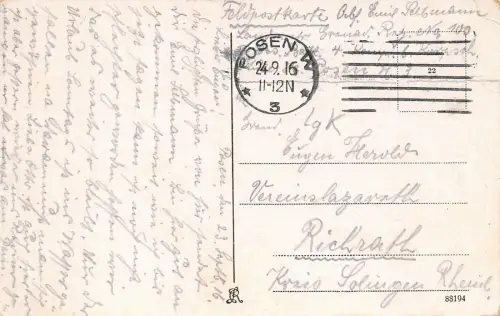 Posen Kgl. Schloß Feldpostkarte 1916