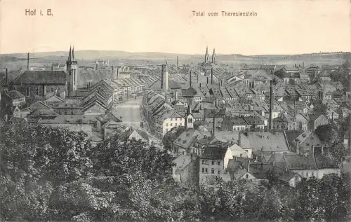 Hof i. B. Total vom Theresienstein Feldpostkarte AK 1914
