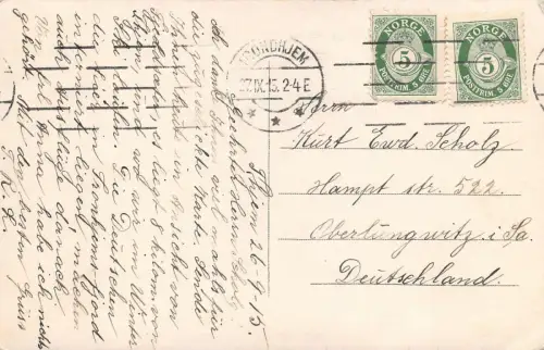 Trondhjem Fjeldsaeter Norwegen Foto Postkarte 1915