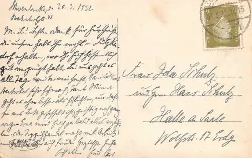 Schönlanke a. Ostbahn. Bahnhofstrasse Hotel, Auto Postkarte 1932