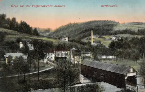 Gruß aus der Vogtländischen Schweiz Bartmühle Sachsen Postkarte