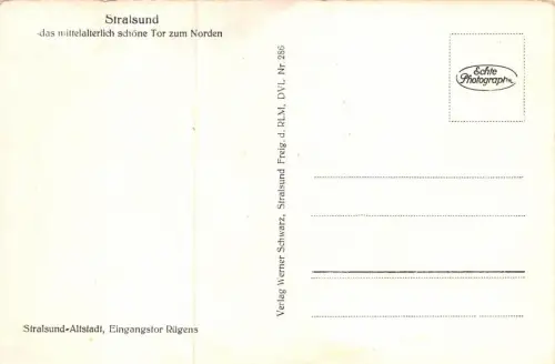 Stralsund Das mittelalterliche schöne Tor zum Norden Postkarte AK