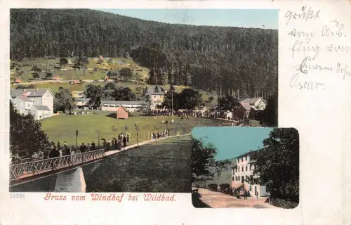Gruss vom Windhof bei Wildbad Baden-Württemberg Postkarte AK 1906