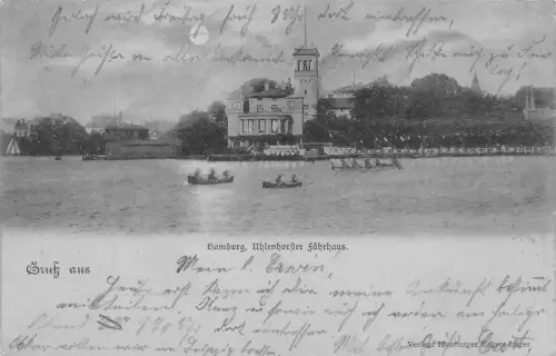 AK Gruss aus Hamburg, Uhlenhorster Fährhaus 1897