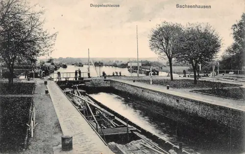 Doppelschleuse Sachsenhausen Thüringen Postkarte AK 1913