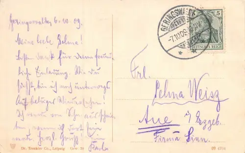 Geringswalde i. Sa. Arraserweg Postkarte AK 1909