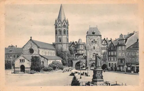 Karlsplatz mit Lutherdenkmal Eisenach Thüringen Postkarte AK 1943