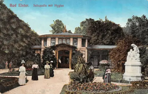 Bad Elster Salzquelle mit Hygiea Feldpostkarte 1916